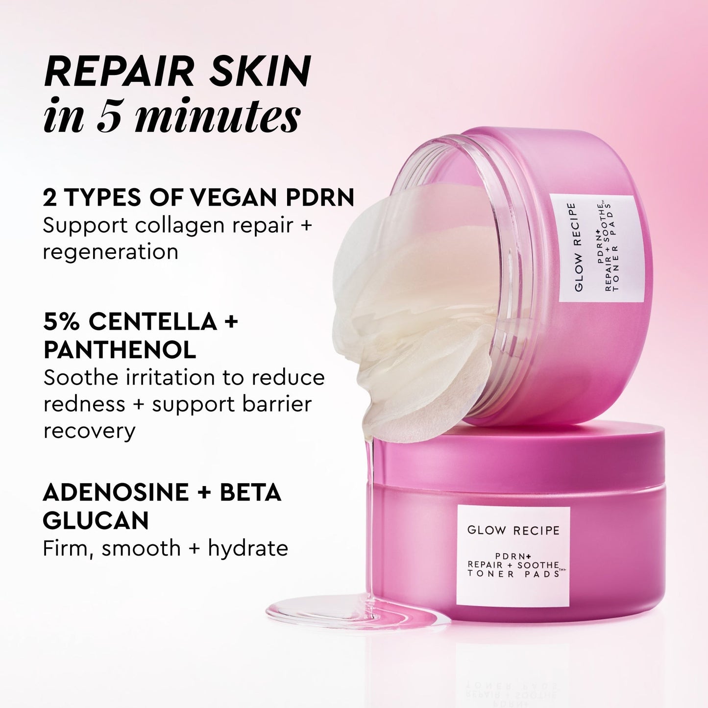 PDRN+ Repair + Soothe Korean Toner Pads