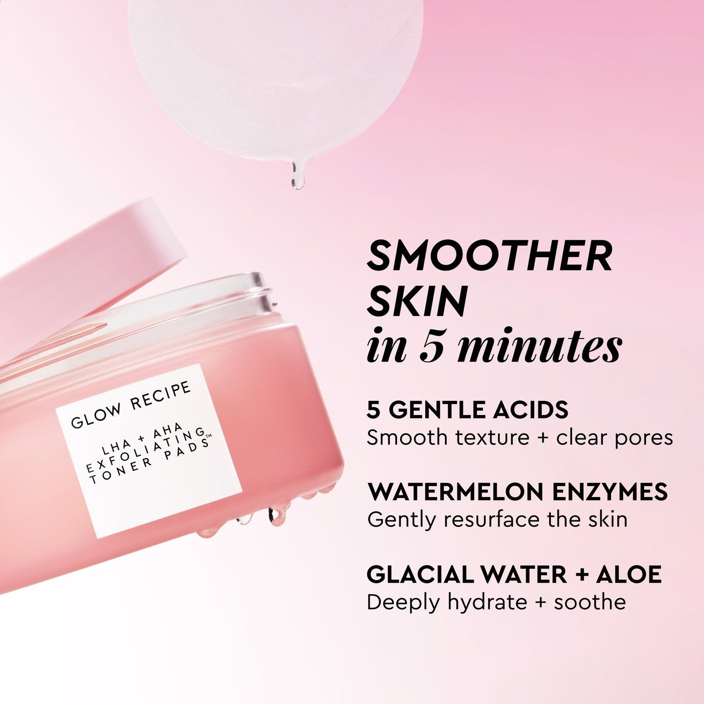 LHA + AHA Korean Watermelon Toner Pads