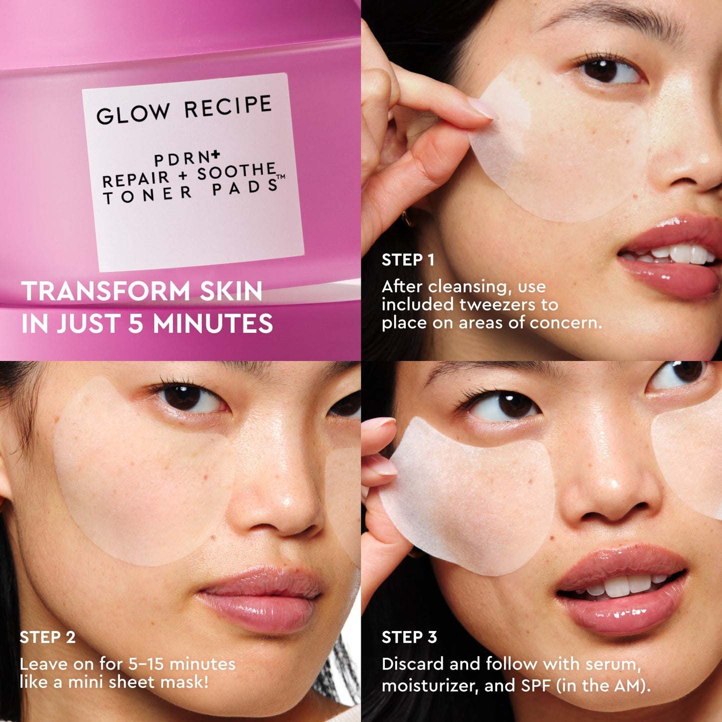 PDRN+ Repair + Soothe Korean Toner Pads